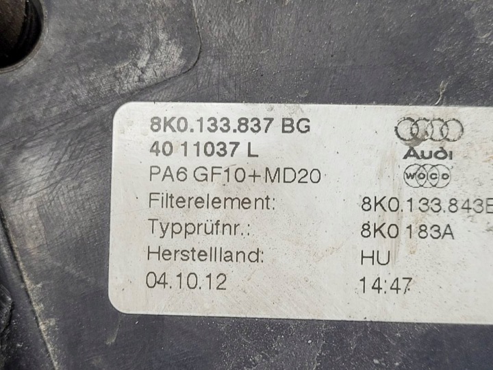CHÂSSIS FILTRE AIR AUDI Q5 8R 2.0 TDI 8K0133837BG