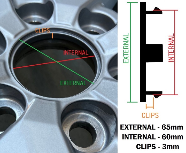 4 PIEZAS 65MM / 60MM TAPA KAPSEL DEKLE DO DISCOS VW VOLKSWAGEN CROMO 