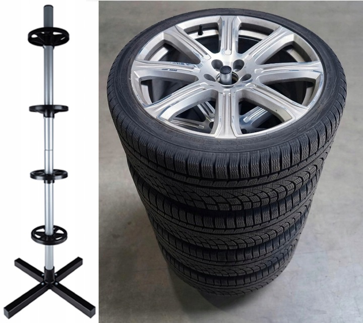 STABILNY SUPPORT VERTICAL SUPPORT SUR ENSEMBLE ROUES 4 PIÈCES JANTES AUTOMOBILE