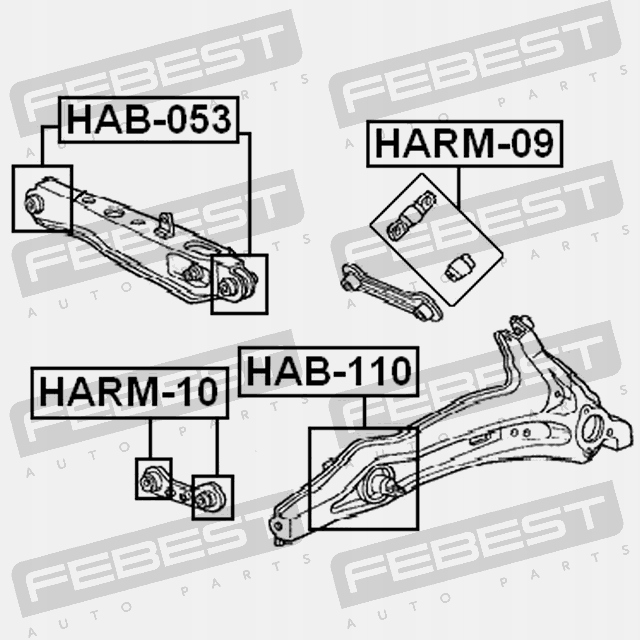 FEBEST HARM-10 MANCHON BRAS DE SUSPENSION HONDA CIVIC II