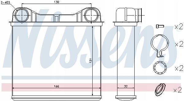 NISSENS 72049 CHAUFFAGE ÉCHANGEUR DE CHALEUR