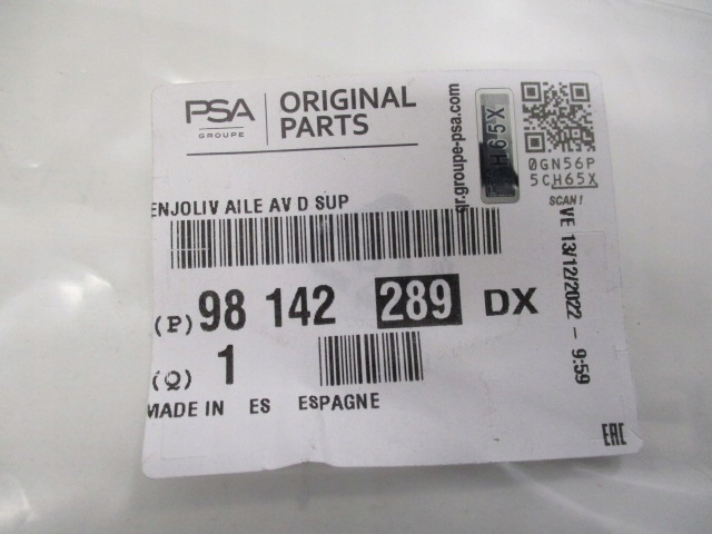 3008 II MOULURE GARDE-BOUE DROITE NEUF 98142289DX