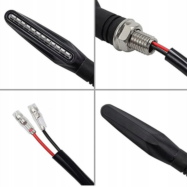 CLIGNOTANTS MOTOCYCLETTE 14 LED CLIGNOTANTS 12 V, RÉSISTANT À L'EAU 4 PCS