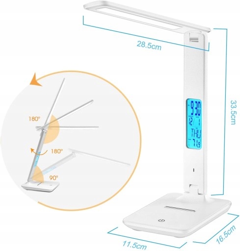 LÁMPARA BIURKOWA BIURKO MONITOR DIODO LUMINOSO LED CONTADOR DATA 