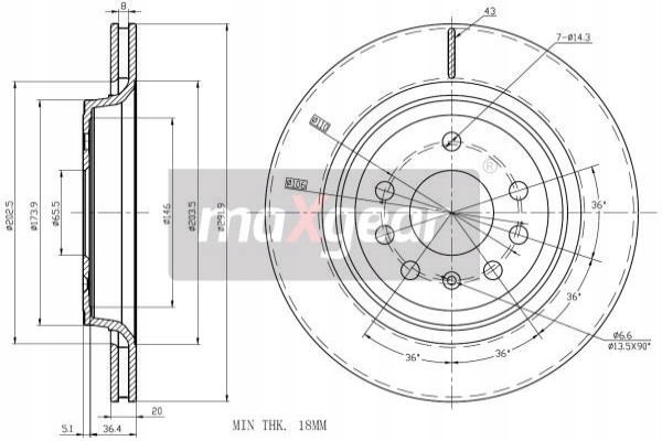 MAXGEAR DISC HAM. OPEL T. VECTRA C 292MM WENT 