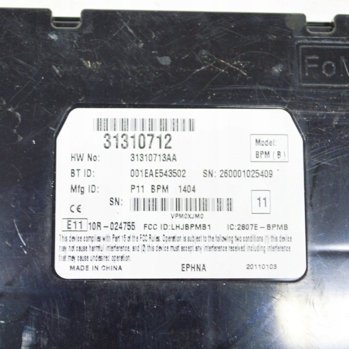 VOLVO XC70 2011 MODULE CONTRÔLEUR BLUETOOTH