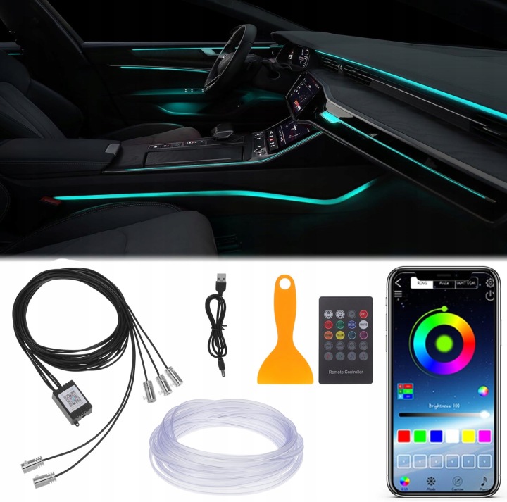 FEUX DÉCORATIVES AUTOMOBILE RGB LED MULTI-COLOR SMART CONTROL+APLIKACJA