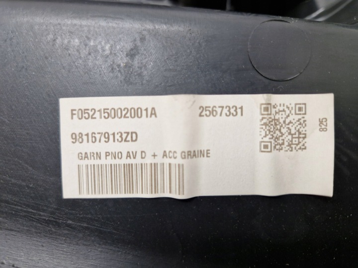 COLLECTEUR PORTES AVANT DROITE CÔTÉ OPEL COMBO E 98167913ZD