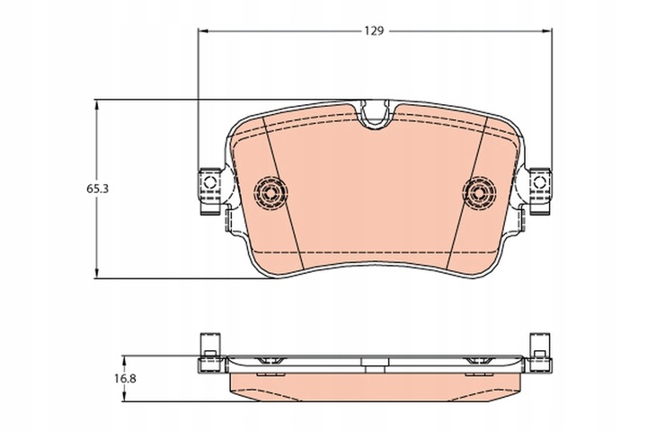 TRW ZAPATAS HAM PARTE TRASERA 129X66X17 