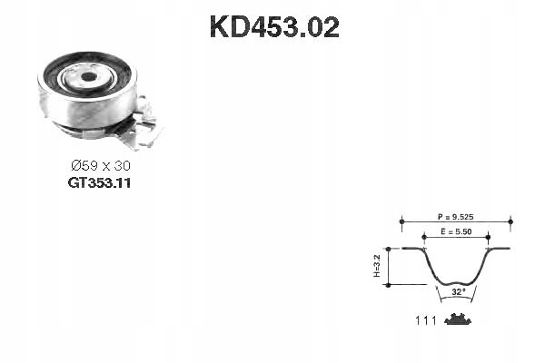 DISTRIBUTION JEU AVEC COURROIE KD453.02 SNR