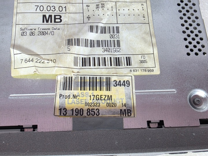 RADIO CD MONITEUR OPEL VECTRA C 7644222310 13190853MB 13208184