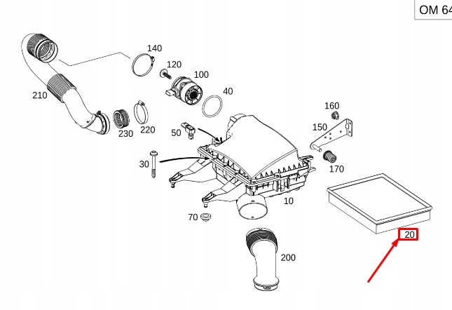 MERCEDES-BENZ SPRINTER 907 INSERT FILTRE AIR A9075283500