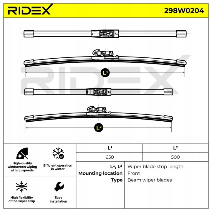RIDEX 298W0204 POIGNÉE ESSUIE-GLACES