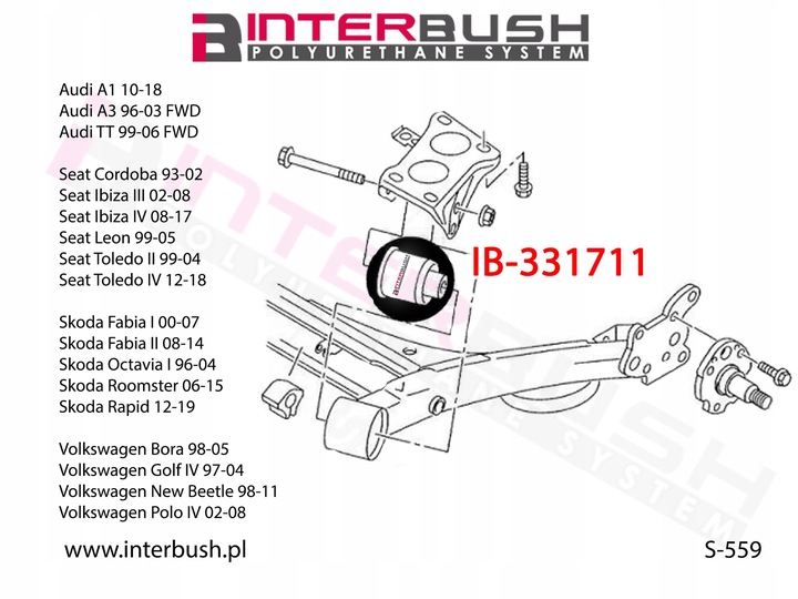 POLI CASQUILLOS DE VIGA PARTE TRASERA AUDI A3 8L TT VW GOLF 4 IV 