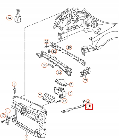VOLKSWAGEN GOLF MK6 SUPÉRIEUR SUPPORT PHARES DROIT 5K0806930B 2010