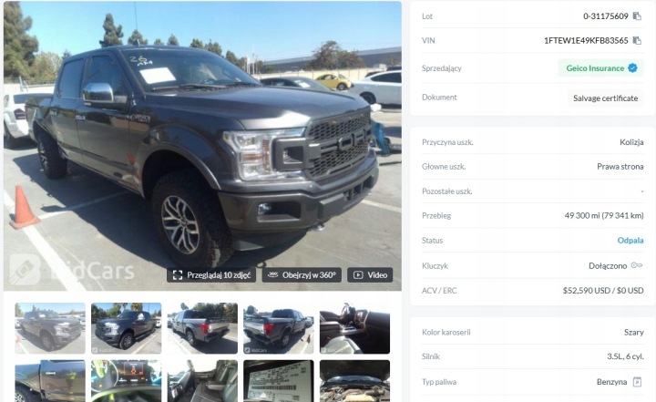 MOTEUR FORD F150 PLATINUM 3.5 ECOBOOST CEP1 3.5 V6 RFF 2019
