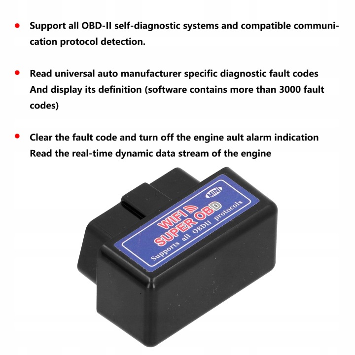 12V SKANER OBD2 MINI TESTEUR AUTOMOBILE ELM327 WIFIV1.5 POUR WINDOWS XP