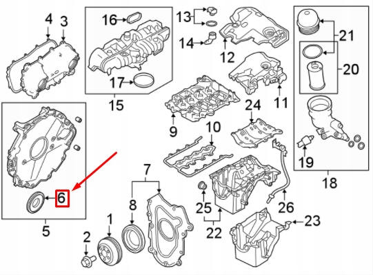 LR DISCOVERY SPORT L550 MASTIC D'ÉTANCHÉITÉ ARBRE VILEBREQUIN MOTEUR LR084639