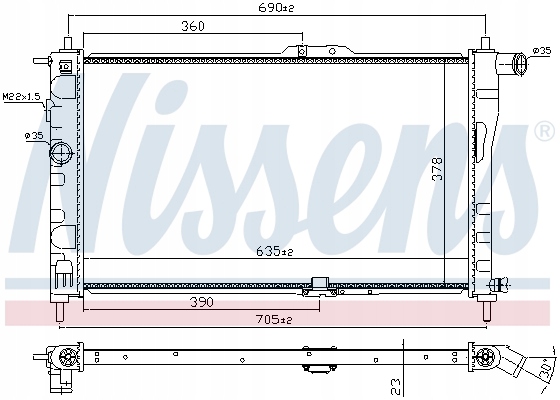 NISSENS RADIATEUR MOTEUR DAEWOO NEXIA 94- 1.5 I