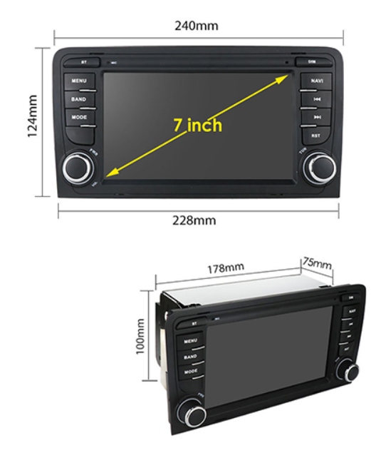 RADIO AUDI A3 8P 2DIN ANDROID USB GPS WIFI 2G/32GB 