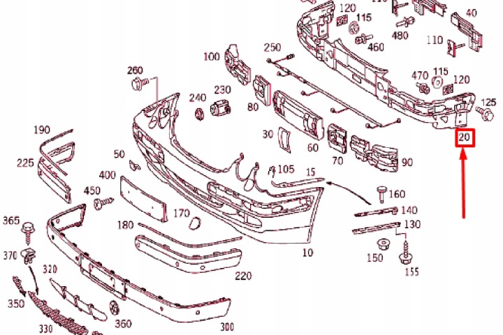 MERCEDES-BENZ E W210 CHÂSSIS PARE-CHOCS AVANT NEUF ORIGINALE A2108800552