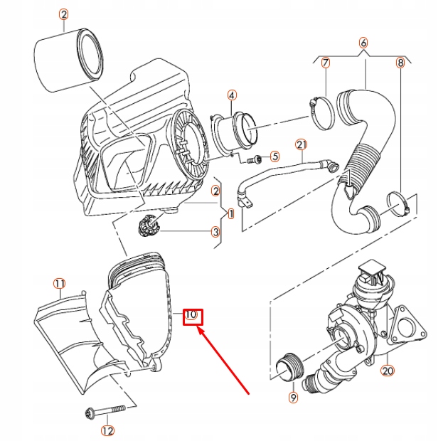 AUDI A6 C7 CANAL ADMISSION AIR 4G0129624L