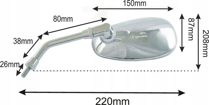 RÉTROVISEURS M10 CHROMÉ OWALNE CHOPPER SUZUKI HONDA KAWASAKI ENSEMBLE