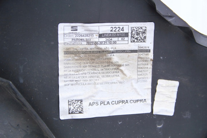 ORIGINAL PARE-CHOCS AVANT CUPRA LEON SEAT IV 5FA (2020-2024) 5FA807221