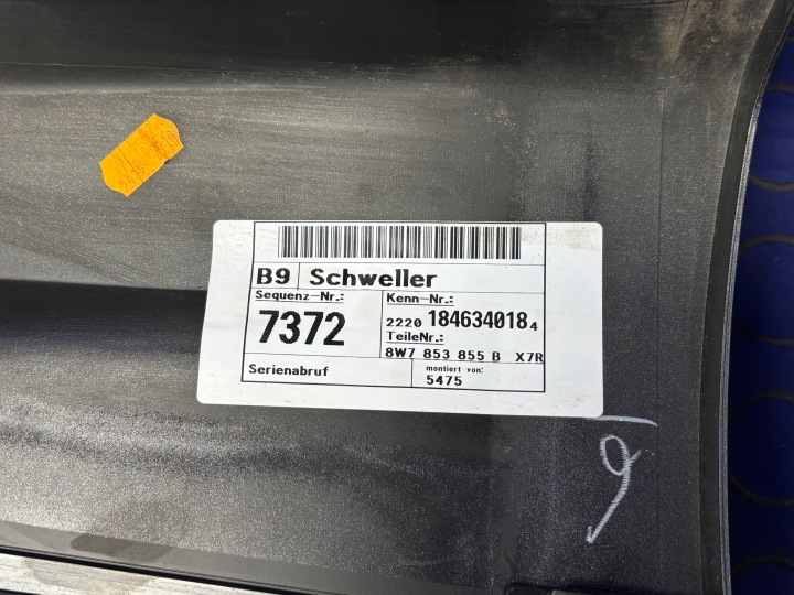 AUDI A5 F5 8W CABRIO GAUCHE MOULURE REVÊTEMENT SEUIL OEM 8W7853859