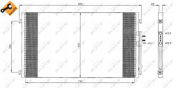 CONDENSER AIR CONDITIONER CHRYSLER VOYAGER 00- 