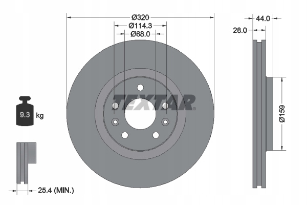 TEXTAR 92195403 DISCO DE FRENADO 