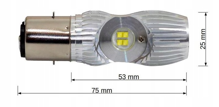 LUZ DIODO LUMINOSO LED CREE BA20D S1 4000 LM 9 -85 V DC 16W ROMET SCOOTER JUNAK ZIPP 