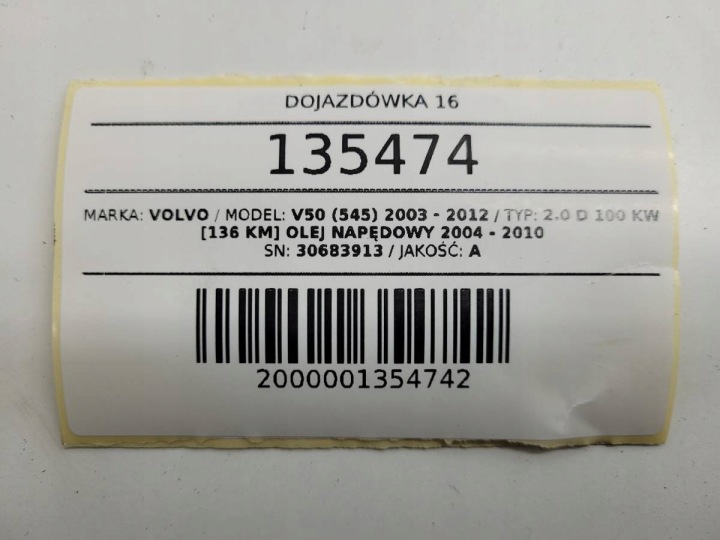 PNEU DE SECOURS 16 125 85 16 VOLVO V50 545 5X108 ET 25 30683913