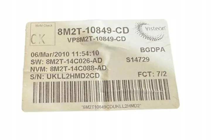 COMPTEUR FORD MONDEO IV TURNIER (BA7) 8M2T14C026AD 2.0L DIESEL 85KW 2009