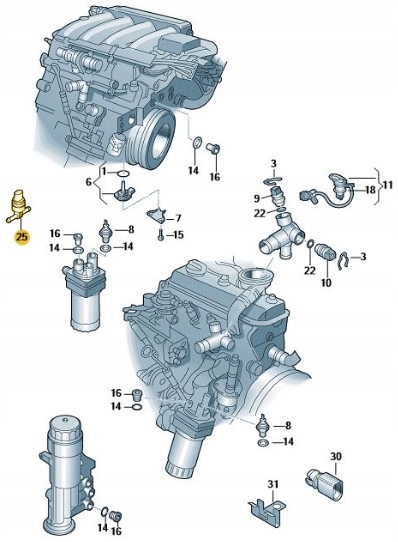 SENSOR TEMPERATURA COMBUSTIBLES 038906081B ORIGINAL 