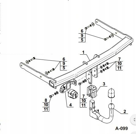 BARRA DE REMOLQUE GANCHO DE REMOLQUE PARA AUDI A7 1 I 5DRZ DE 2010 PARA 2018 