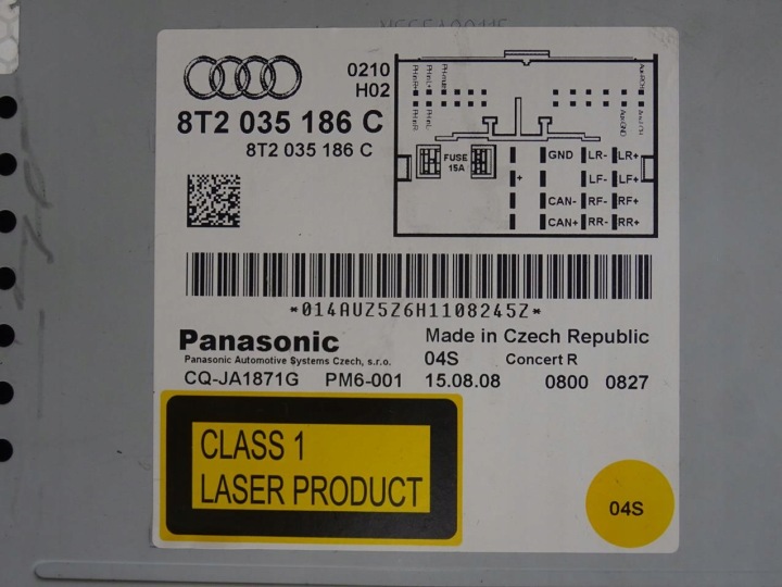 AUDI A4 B8 8K A5 8T AUTORADIO RADIO CD AUDI CONCERT 8T2035186C