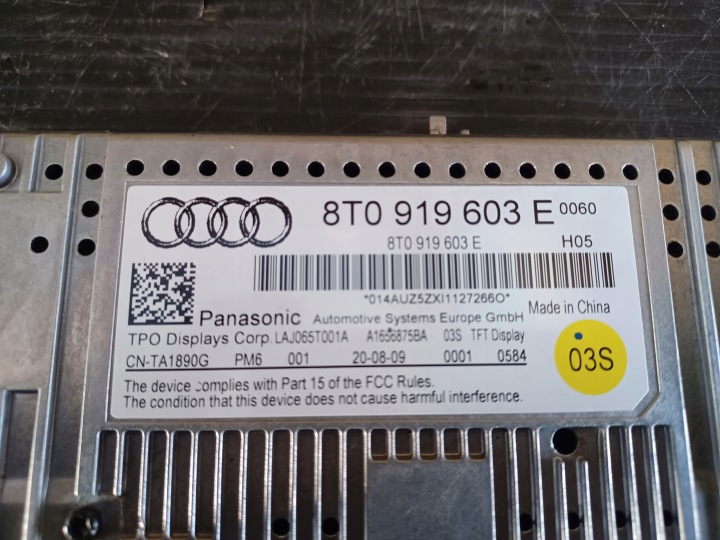 MONITEUR ÉCRAN AUDI A4B8 A5 Q5 8T0919603E