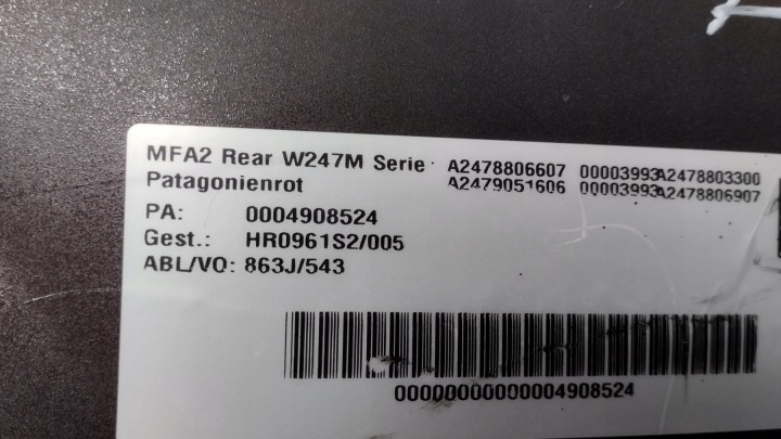 PARE-CHOCS ARRIÈRE ARRIÈRE MERCEDES B-KLASA W247 LIFT 2022-