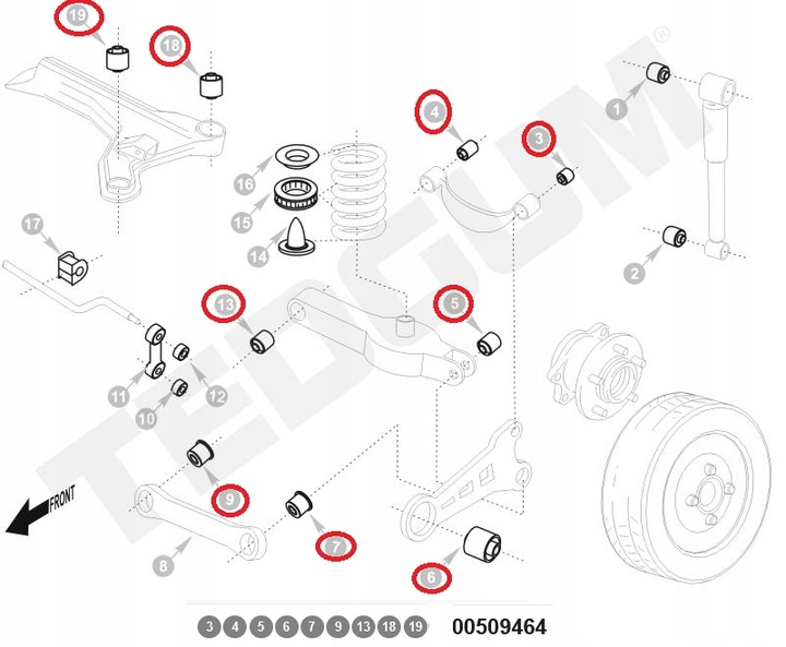 JUEGO NAPR. SUSPENSIONES MITSUBISHI T. PAJERO 00- 06 22 SZT. CASQUILLOS POLIURET 