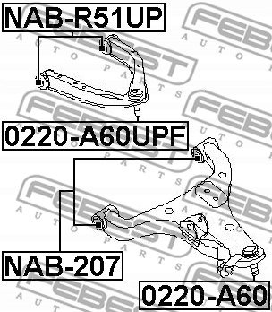 FEBEST 0220-A60UPF MUÑÓN SUJECIÓN / PROWADZACY 