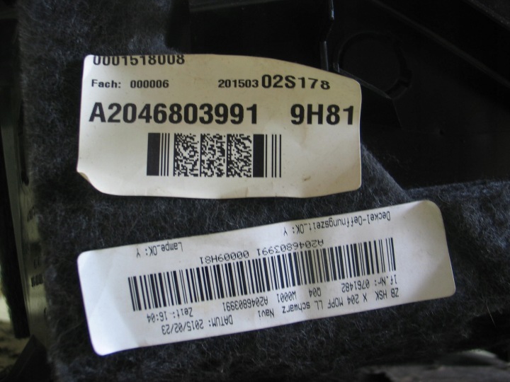 BOÎTE À GANTS PASSAGER MERCEDES GLK X204 A204 A2046803991 EUROPE
