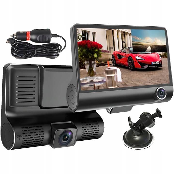 CÁMARA RETROVISOR VIDEO GRABADORA DE VÍDEO CONDUCTOR AUTO MONITOR FULLHD PARTE DELANTERA PARTE TRASERA 