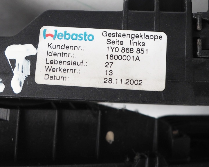 NOUVEAU BEETLE CABRIO MÉCANISME TOITS GAUCHE 1Y0868851 PEINTURE LG5V