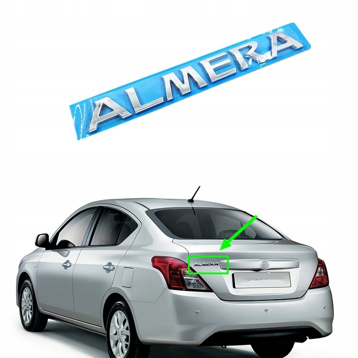 EMBLEMA INSIGNIA PEGATINAS PARA NISSAN ALMERA-SREBRO 