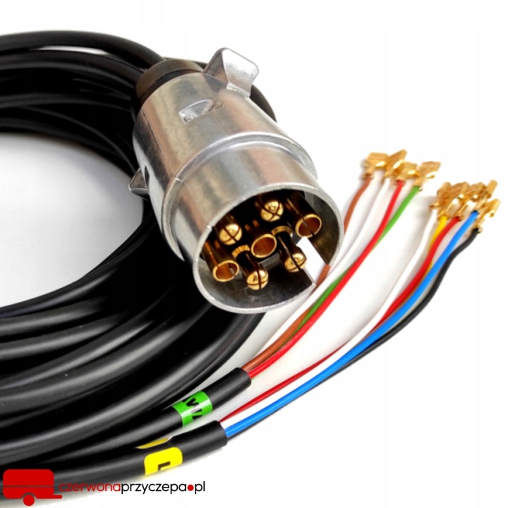 PRÊTE FAISCEAU DE CÂBLES 7PIN REMORQUES VERS PHARE CONDUITES DE DÉRIVATION 4M 1MM2 LEWA+PRAWA CIRCUIT