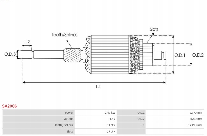 ROTOR DÉMARREUR AS-PL SA2006