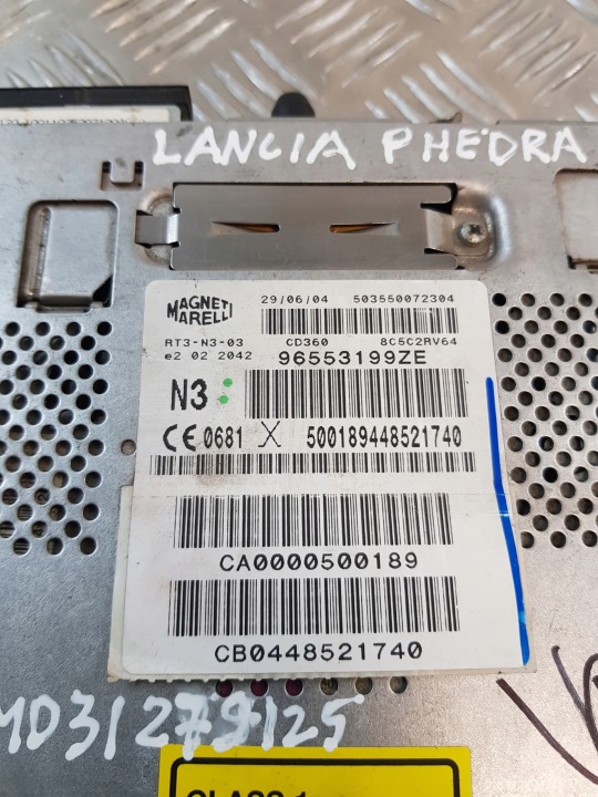 RADIO NAVIGATION 96553199ZE 503550072304 LANCIA PHEDRA 03R-