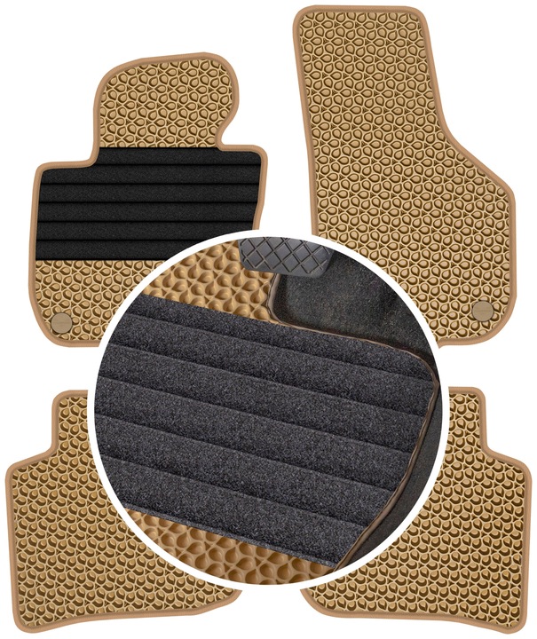 SKODA SUPERB II 2008-2015 ALFOMBRILLAS GOMA PARA COCHE EVA COLOR BEIGE 