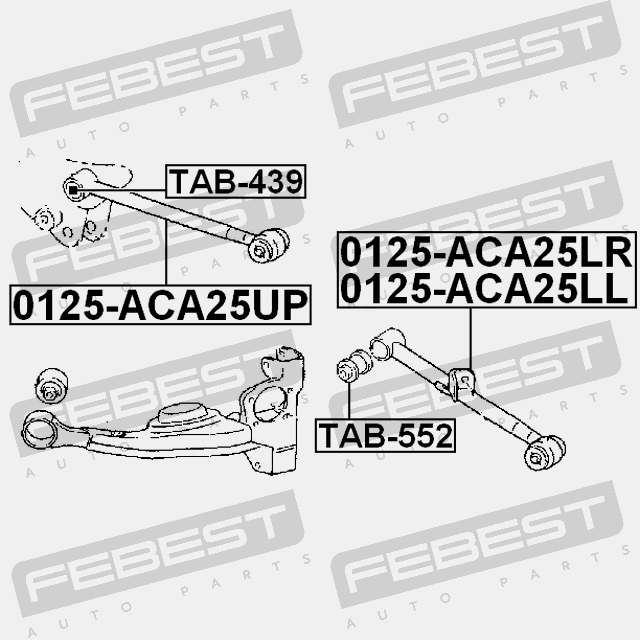 MANCHON BIELLE DE POUSSÉE TRANSVERSALE ARRIÈRE FEBEST TAB-552